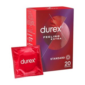 Préservatifs Durex Feeling Extra - Boîte de 20 pour un Confort Optimal et une Sensation Naturelle