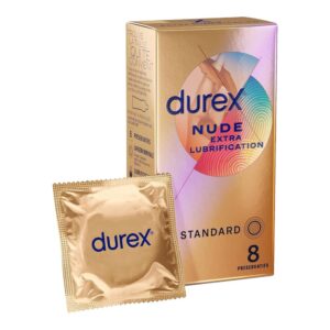 Durex Nude Extra Lubrification - Boîte de 8 Préservatifs Ultra Confortables
