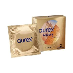 Durex Nude XL Extra Large - Préservatifs Boîte de 2 pour un Confort Optimal